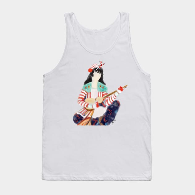 Persian Woman Playing Guitar Tank Top by LITDigitalArt